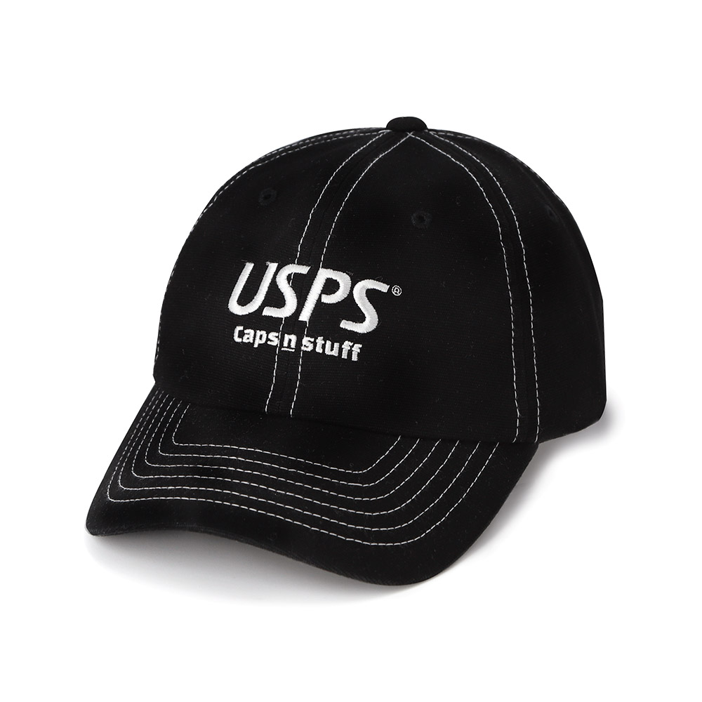 캡스앤스터프 X USPS 애프터워크 시티보이 옥스포드 스티치 볼캡 모자(블랙)